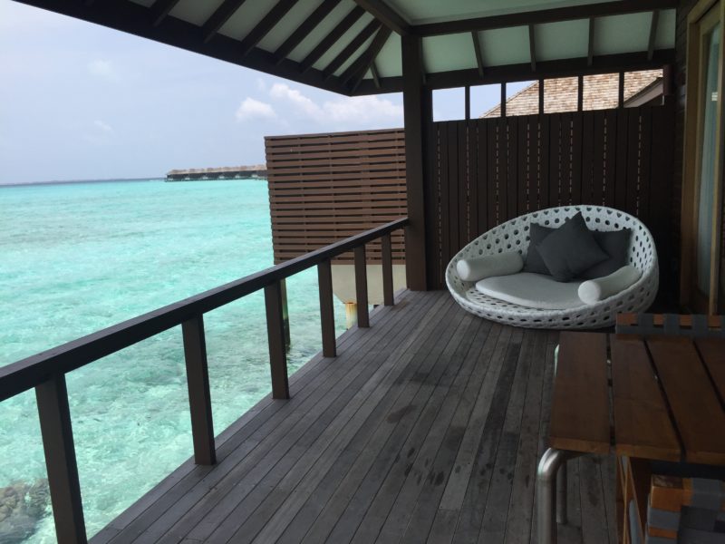 hideaway beach resort- water villa- balcony area